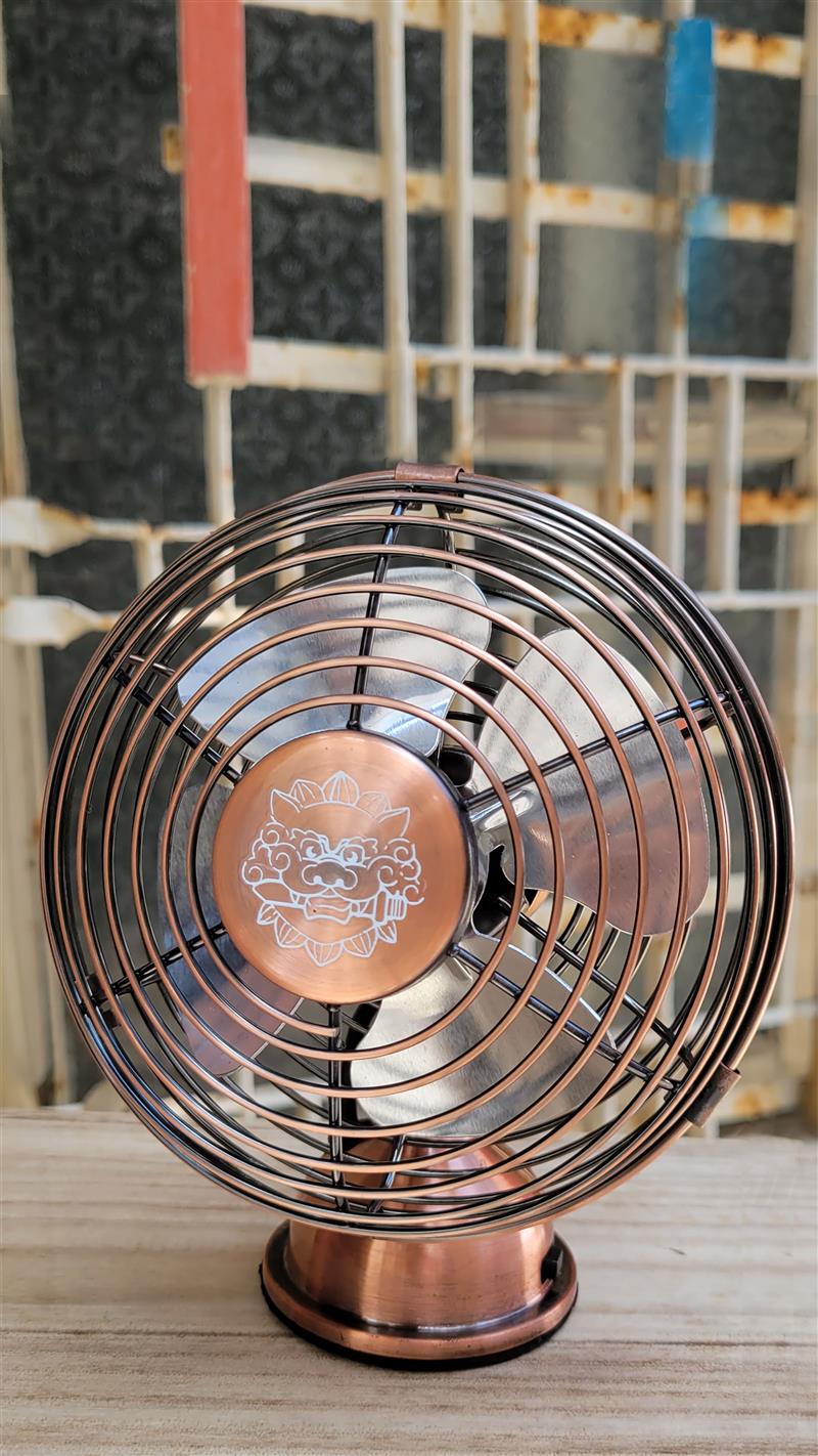 【臺南400 X 藝飾家】4吋USB劍獅鑲製復古扇 (鋁葉)(無彩盒外