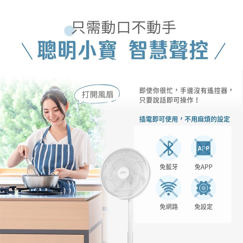 聲寶16吋智能聲控DC立扇